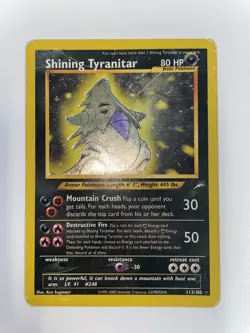 2002 Pokemon Neo Destiny Shining Tyranitar 113/105 Holo Foil Unlimited - Image 1