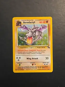 Pokemon Fossil Aerodactyl Holo Rare 1/62 MP - Image 1