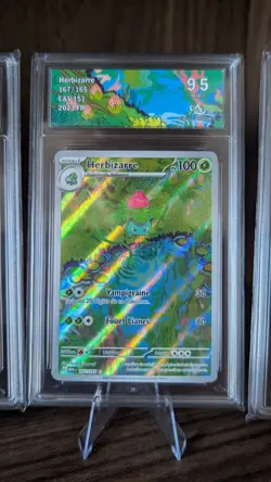 Cartes Pokemon Bulbizarre/Herbizarre/Florizarre 151 FR Gradee 9.5 Collect Aura - Image 3