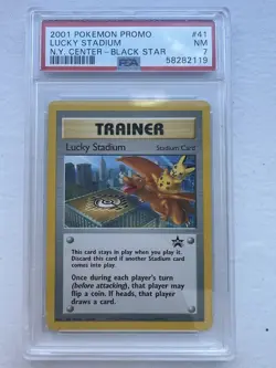 2001 Pokemon Black Star Promo - Lucky Stadium N.Y. Center # 41 PSA 7 - Image 1