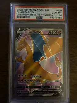 Charizard V #050 Champions Path ETB Promo SWSH BSP Pokemon 2020 PSA 10 - Image 1
