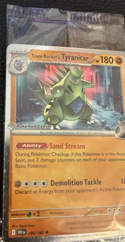 Pokemon Center Stamp Promo Team Rocket’s Tyranitar Destined Rivals SEALED Crease - Image 2