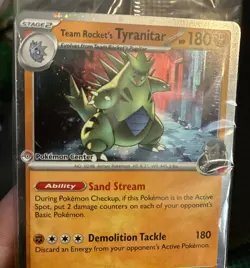 Pokemon Center Stamp Promo Team Rocket’s Tyranitar Destined Rivals SEALED Crease - Image 3