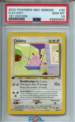 2000 Pokemon Neo Genesis 1st Edition #30 Clefairy PSA 10 - Image 1