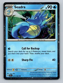 Seadra Common SV: Shrouded Fable #011/064 Cosmos Holo tcg Pokemon Card NM - Image 1