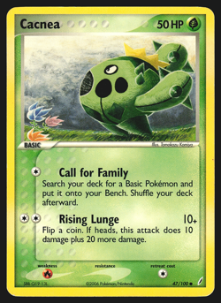 Cacnea 47/100 EX Crystal Guardians Pokemon Card LP - Image 1