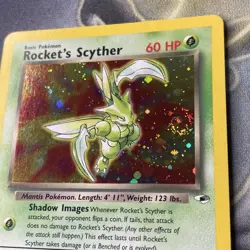 Rocket's Scyther Holo Gym Heroes Card 013/132 Pokemon TCG - NM + SWIRL - Image 4