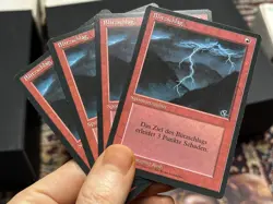 4x German FBB • Lightning Bolt • Mixed Condition • Mtg (2009) - Image 1