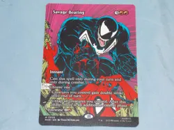 MTG Borderless Alt. Art Savage Beating x1 Mythic Spider-Man NM Low S&H - Image 1