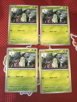 Pokemon TCG Mega Evolution 4X Chikorita 008/132 X4 - English NM PLAYSET - Image 1