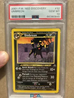 Pokemon Umbreon Neo Discovery Unlimited NON Holo Rare #32 PSA 10 Gem Mint - Image 1