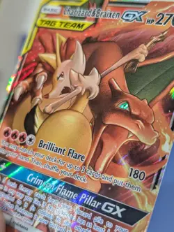 Pokemon TCG Charizard & Braixen Tag Team GX Cosmic Eclipse 22/236 NM - Image 2