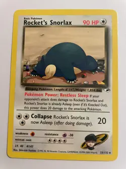 Rocket's Snorlax 033/132 Gym Heroes Regular Pokemon TCG Team Rocket - Image 2