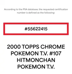 Hitmonchan Topps Chrome #107 2000 Pokemon T.V Gem Mint PSA 10 - Image 3