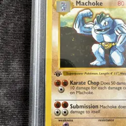 Pokemon PSA 8 Machoke 1st Edition Shadowless Base Set 34/102 WOTC 1999 - Image 2