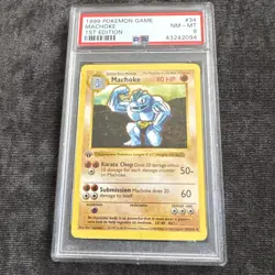 Pokemon PSA 8 Machoke 1st Edition Shadowless Base Set 34/102 WOTC 1999 - Image 4