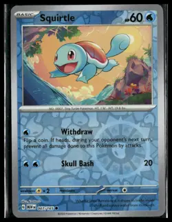 Squirtle #007/165 Reverse Holo Scarlet & Violet 151 Pokemon NM - Image 1
