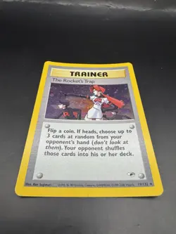 The Rocket’s Trap 19/132 Pokemon TCG Gym Heroes (2000) Unlimited Holo Rare - Image 1