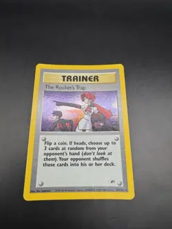 The Rocket’s Trap 19/132 Pokemon TCG Gym Heroes (2000) Unlimited Holo Rare - Image 2