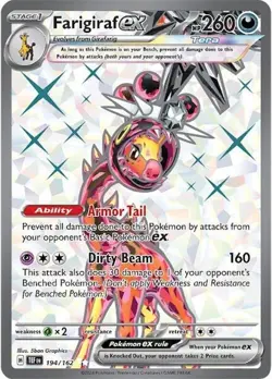 Pokemon TCG Farigiraf ex 194/162 Temporal Forces Full Art Ultra Rare Holo - Image 1