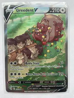 Holo Greedent V Alternate Full Art 257/264 Ultra Rare Fusion Strike Pokemon TCG - Image 1