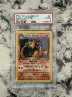 2000 Pokemon Dark Charizard PSA 8 1st Edition Non Holo - Image 1