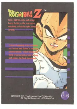 Dragon Ball Z Frieza Gold Foil Card G-6 - Image 2