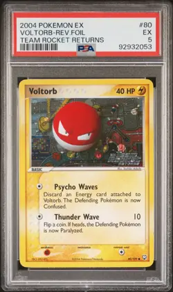PSA 5 Voltorb Reverse Holo 90/190 Team Rocket Returns 2004 Pokemon Card - Image 1