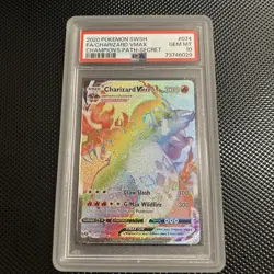 Pokemon TCG Charizard VMAX Champions Path Secret Rainbow Rare Card PSA 10 - Image 1