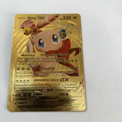 Mew GX Gold Foil Fan Art Card Hp320 Primordial Power🔥 Ancestral Voice GX🔥🔥 - Image 1