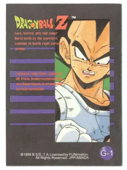 Dragon Ball Z Super Saiyan Goku Gold Foil Card G-1 - Image 2