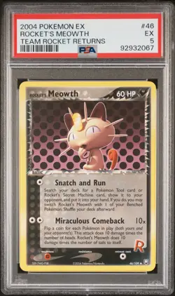 PSA 5 Rocket's Meowth 46/109 Team Rocket Returns 2004 Pokemon Card - Image 1