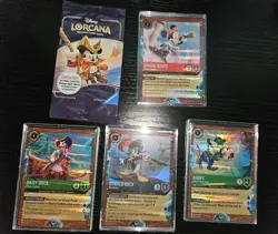 Disney Lorcana TCG Azurite Sea Cruise Exclusive Bonus Full 5 card Set & Bag! - Image 1