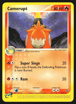 Camerupt 24/97 EX Dragon Pokemon Card LP - Image 1