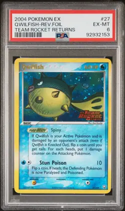PSA 6 Qwilfish Reverse Holo 27/109 Team Rocket Returns 2004 Pokemon Card - Image 1