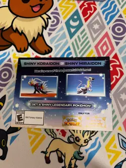 (1) Shiny Koraidon or Miraidon Pokemon Scarlet Violet Code Card - Gamestop - Image 1