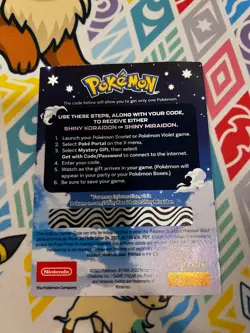(1) Shiny Koraidon or Miraidon Pokemon Scarlet Violet Code Card - Gamestop - Image 2