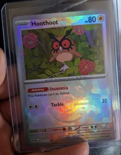 Pokemon Card Hoothoot 077/131 Master Ball Rare Common Prismatic Evolutions LP - Image 1