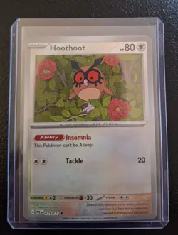Pokemon Card Hoothoot 077/131 Master Ball Rare Common Prismatic Evolutions LP - Image 4