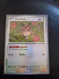 Pokemon Card Hoothoot 077/131 Master Ball Rare Common Prismatic Evolutions LP - Image 5