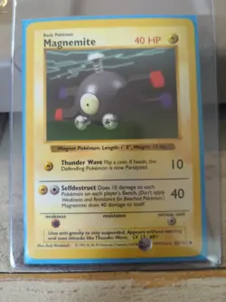 Pokemon TCG Magnemite 53/102 Base Set Shadowless Unlimited Common Card - Image 1