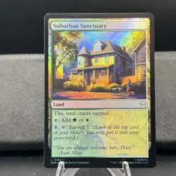 NM Foil Suburban Sanctuary, MTG, Marvel's Spider-Man, Magic the Gathering, 185 - Image 1