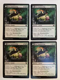 4x Mtg Strixhaven Pest Summoning NM/M Magic The Gathering - Image 1