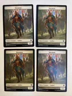 4x Mtg Commander Legends Soldier Token NM/M Magic The Gathering - Image 1