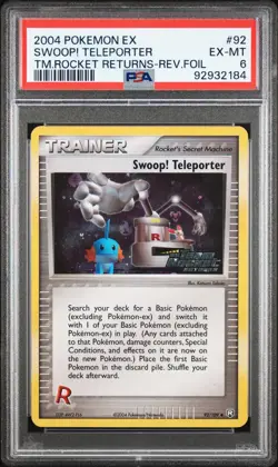 PSA 6 Swoop! Teleporter Reverse Holo 92/109 Team Rocket Returns 2004 Pokemon - Image 1