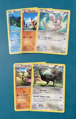 Pokemon TCG: Emerging Powers Lot with Unfezant, Regular, English, LP (5 Cards) - Image 1