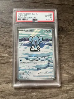 Pokemon TCG Cubchoo Black Bolt 109/86 Illustration Rare Holo psa 10 - Image 1