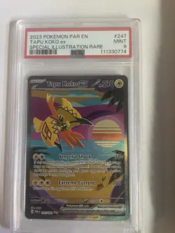 2023 POKEMON PAR EN-PARADOX RIFT SPECIAL ILLUSTRATION RARE TAPU KOKO EX PSA 9 - Image 1