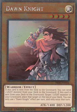 NKRT-EN016 Dawn Knight Platinum Rare Limited Edition Near Mint YuGiOh TCG - Image 1