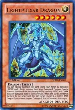 PGLD-EN039 Lightpulsar Dragon Gold Rare 1st Edition Near Mint YuGiOh TCG - Image 1